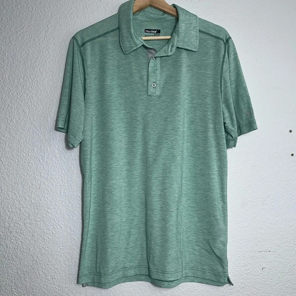 Marmot Men’s Short Sleeve Polo Lightweight Golf Performance Size Small Mint Grn - Picture 1 of 8